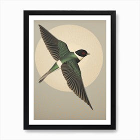 Ohara Koson Inspired Bird Painting Swallow 4 Art Print