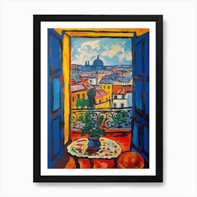 Window View Of Paris In The Style Of Fauvist 1 Art Print