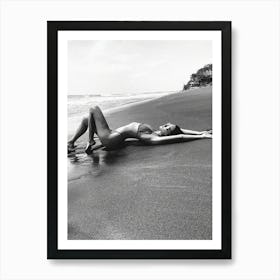 Woman On Beach Art Print