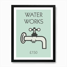 Monopoly Inspired Water Works Bathroom Print Art Print