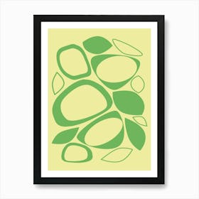 Mid Century Modern Abstract 8 Green and Yellow Art Print