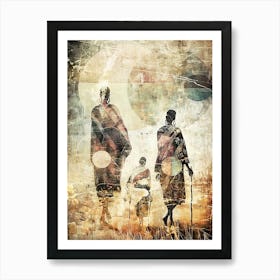 African Ethnic Tribal Illustration Art 05 Art Print