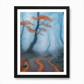 Foggy Autumn Forest Art Print