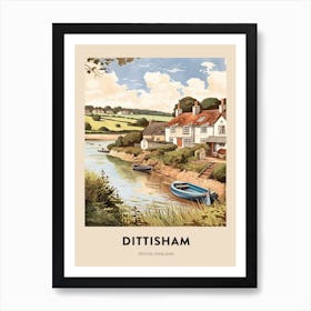 Devon Vintage Travel Poster Dittisham 2 Art Print