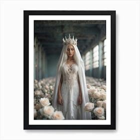 Bride In The Roses Art Print