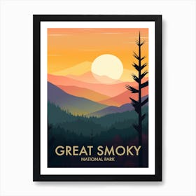 Great Smoky National Park Vintage Travel Poster 16 Art Print