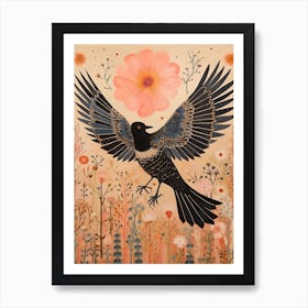 Magpie 3 Detailed Bird Painting Art Print