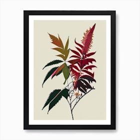 Poison Sumac Minimal Line Drawing 3 Art Print