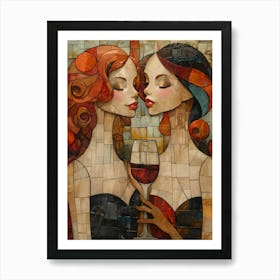 Two Women Kissing 9 Art Print