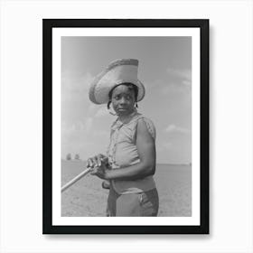 Untitled Photo, Possibly Related To New Madrid County, Missouri, Sharecropper Woman Filing Hoe In Cotton Field By Art Print