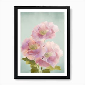 Hydrangea Flowers Acrylic Painting In Pastel Colours 2 Art Print