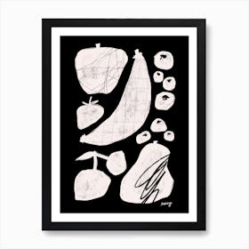 Abstract Fruit Black    Art Print