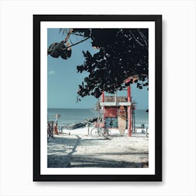 Surfboards And Bikes On Isla Holbox Mexico Art Print