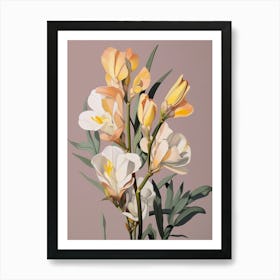 Freesia 4 Flower Painting Art Print