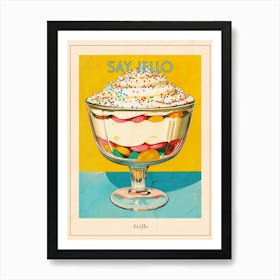 Retro Trifle With Rainbow Sprinkles Vintage Cookbook Inspired 2 Poster Art Print