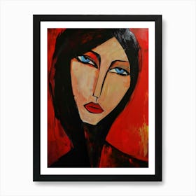 Woman With Blue Eyes 5 Art Print