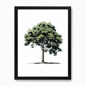 Beech Tree Pixel Illustration 2 Art Print