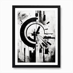 Evolution Abstract Black And White 2 Art Print