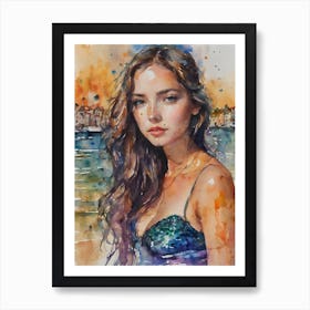 Watercolor Of A Woman 11 Art Print