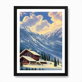 Shymbulak, Kazakhstan Ski Resort Vintage Landscape 1 Skiing Poster Art Print