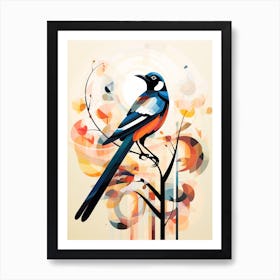 Bird Painting Collage Magpie 2 Art Print