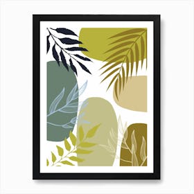 Abstract Tropical Leaves 1 Art Print