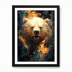 Fire Bear 2 Art Print