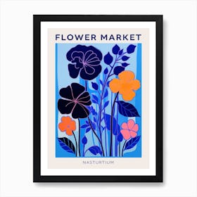 Blue Flower Market Poster Nasturtium 2 Art Print