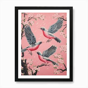 Vintage Japanese Inspired Bird Print Cuckoo 3 Art Print