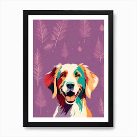 Dog vector art, golden retriever, colorful dog illustration, dog portrait, animal illustration, digital art, pet art, dog artwork, dog drawing, dog painting, dog wallpaper, dog background, dog lover gift, dog décor, dog poster, dog print, pet, dog, vector art, dog art Art Print