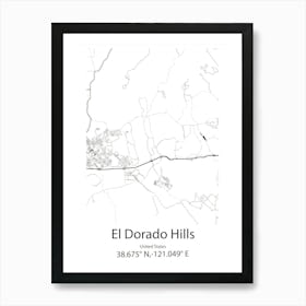 El Dorado,Mexico Minimalist Map Art Print