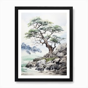 Iriomote Island In Okinawa, Japanese Brush Painting, Ukiyo E, Minimal 2 Art Print