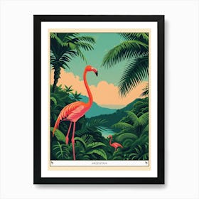 Greater Flamingo Argentina Tropical Illustration 1 Poster Art Print