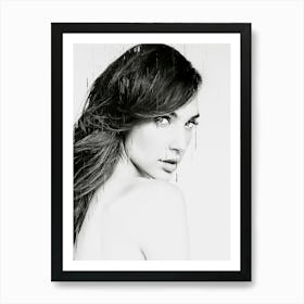 Gal Gadot Black And White Art Print