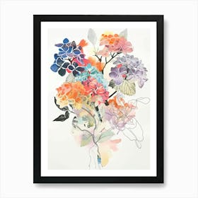 Hydrangea 6 Collage Flower Bouquet Art Print