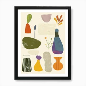 Collection Of Objects In Abstract Style 2 Art Print