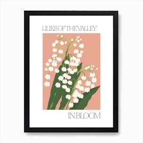 Lilies Of The Valley In Bloom Flowers Bold Illustration 2 Art Print