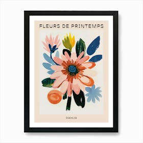 Spring Floral French Poster  Dahlia 2 Art Print