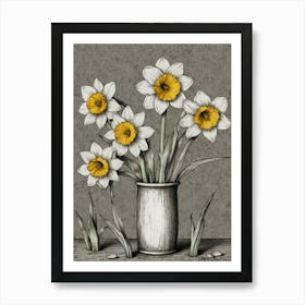 Daffodils In A Vase 1 Poster