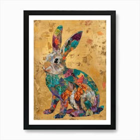 Bunny Gold Effect Collage 7 Art Print