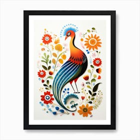 Scandinavian Bird Illustration Pheasant 7 Art Print