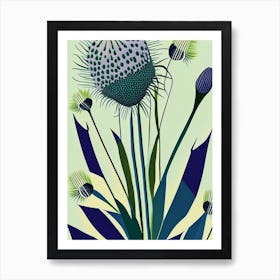 Rattlesnake Master Wildflower Modern Muted Colours 1 Art Print