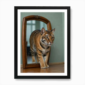 Tiger In Mirror Art Print