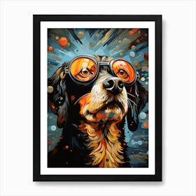 Dog With Goggles Art Print