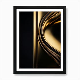 Bright Gold Metallic Border Encompassing A Frame Smooth Texture Contrasts Against Dark Background Art Print