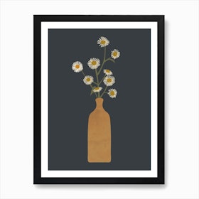 Daisy Flowers Vase Living Room Art print