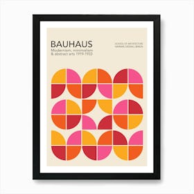 Pink And Orange Bauhaus Art Print