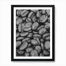 Black And White Coffee Beans Art Print