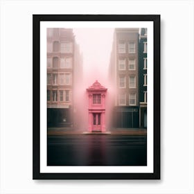 Pink House In The Fog Art Print