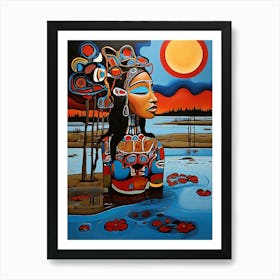 Woman In The Water Art Print